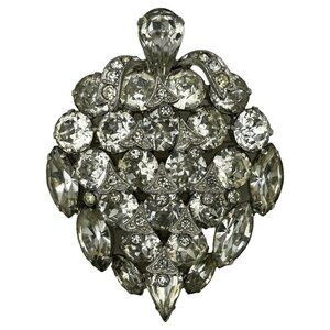 Eisenberg Ice Brooch/Pin Rhinestones Hollywood Glam Mid-Century Luxe